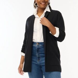 J. Crew Sophie Black Sweater Blazer 100% Merino Wool Wmn’s Shacket Sz XS Cozy